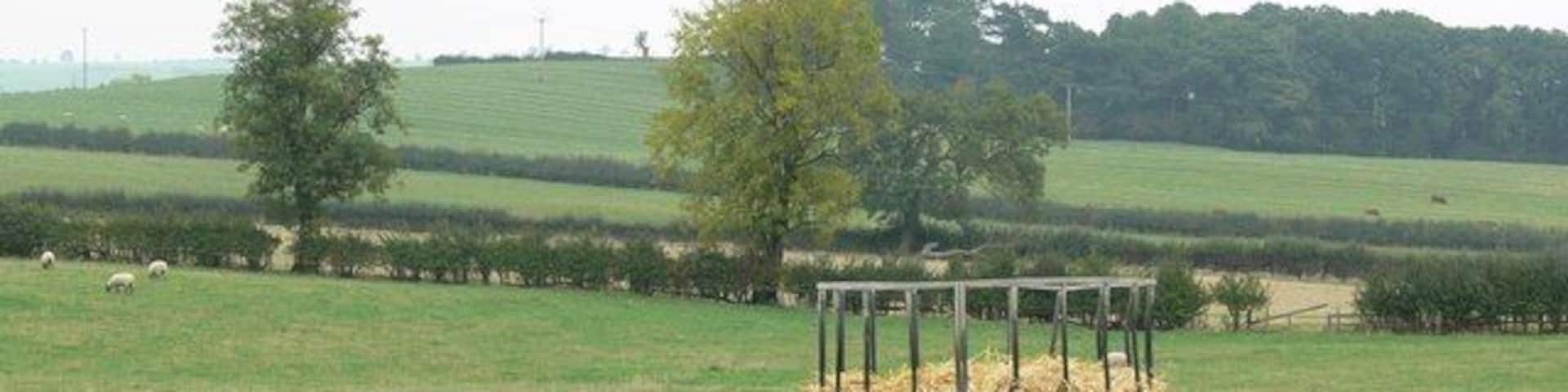 View from Cranoe Road Farmland east of Tur Langton in Leicestershire.