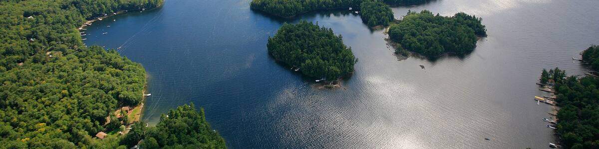 Looking south down Sebago Lake, Maine.