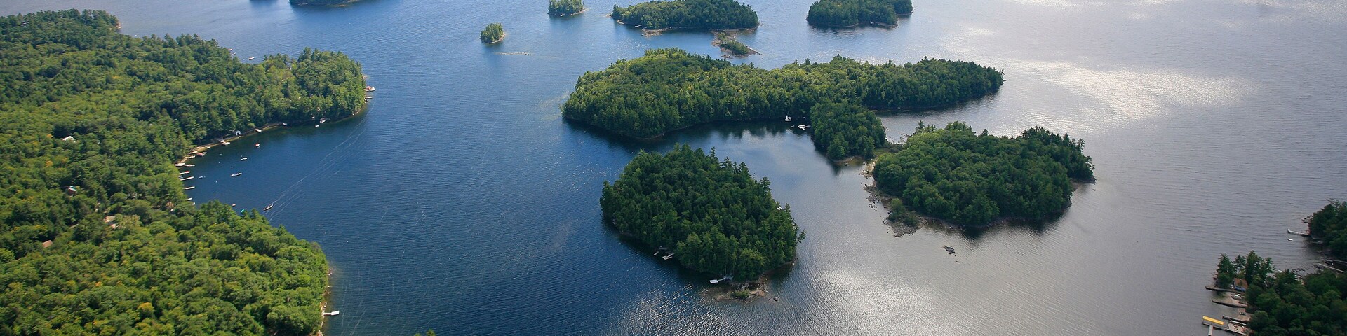 Looking south down Sebago Lake, Maine.