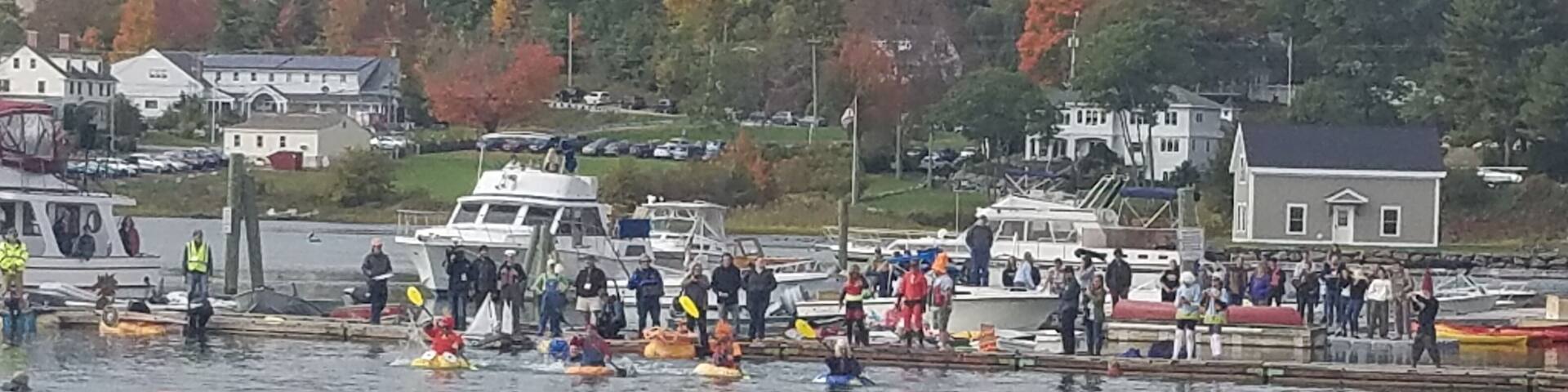 Pumpkin regatta in Damariscotta Maine