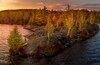 Sunset over Lake Hebron looking at the old slate quarry