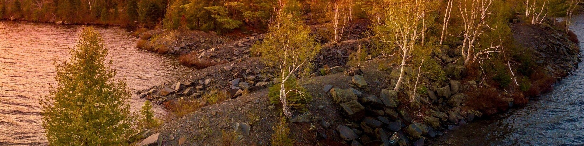 Sunset over Lake Hebron looking at the old slate quarry
