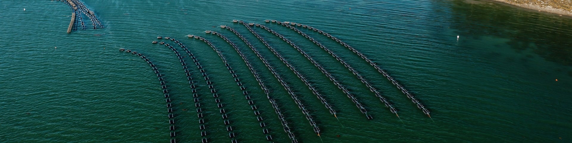 Shellfish farm on Orr's Island, Harpswell, Maine, United States.