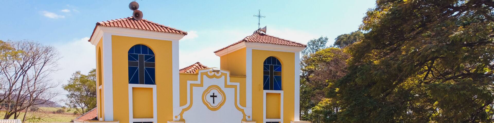 Luís Antonio São Paulo Brazil - August 09 2021: Parish Church of Santa Luzia in the city of Luís Antonio SP