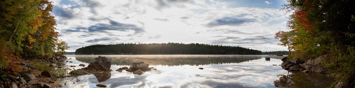Long Pond Belgrade Lakes Early Morning Misty Sunrise