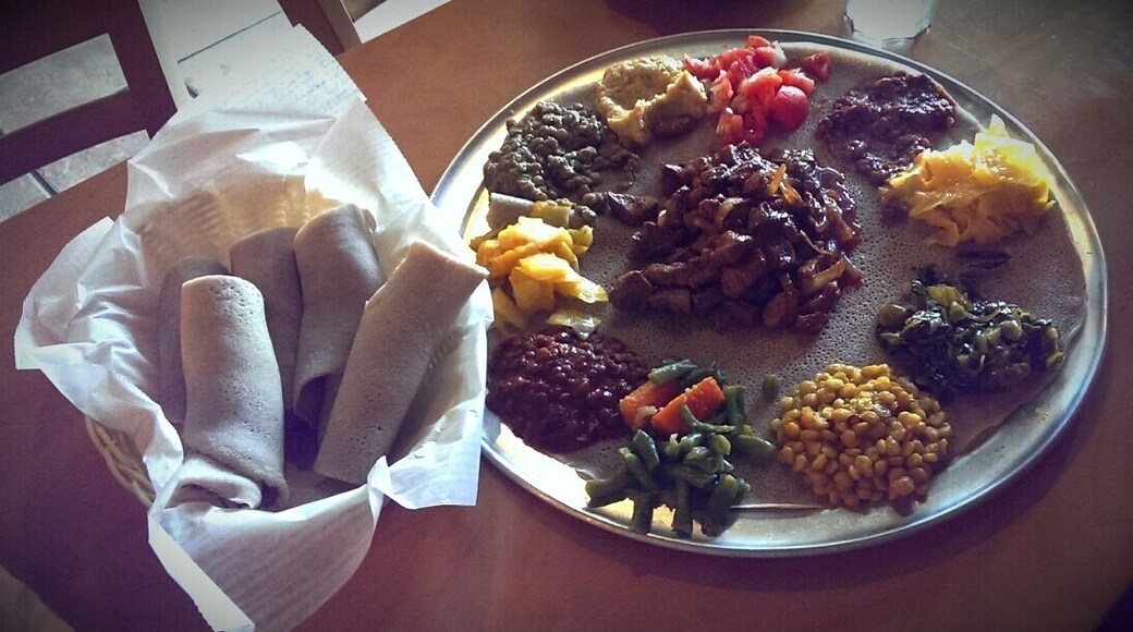 Veg Combo and Lamb Tibs. So tasty. #Ethiopian #food #yum