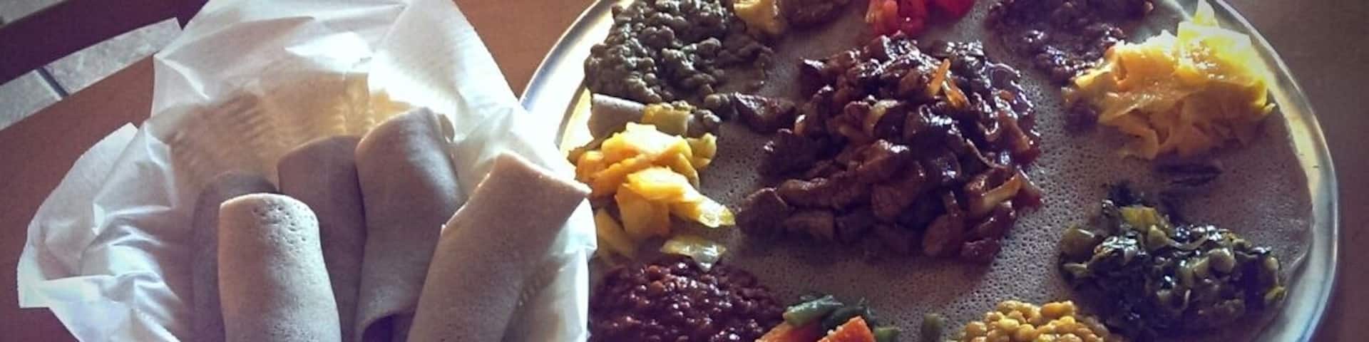 Veg Combo and Lamb Tibs. So tasty. #Ethiopian #food #yum