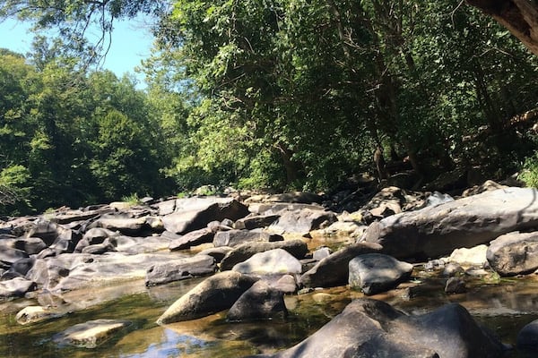Great hike in Gun Powder Falls State Park in Maryland. Beautiful trees, interesting trail and beautiful wading water along the way.