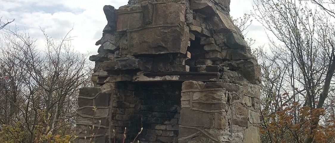 Firetower, this old chimney, and a great view. Pretty easy tril to hike.