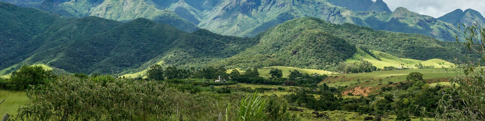 Beautiful mountain view in Sao Paulo's countryside, city of Lavrinhas. Serra da Mantiqueira. Brazil
