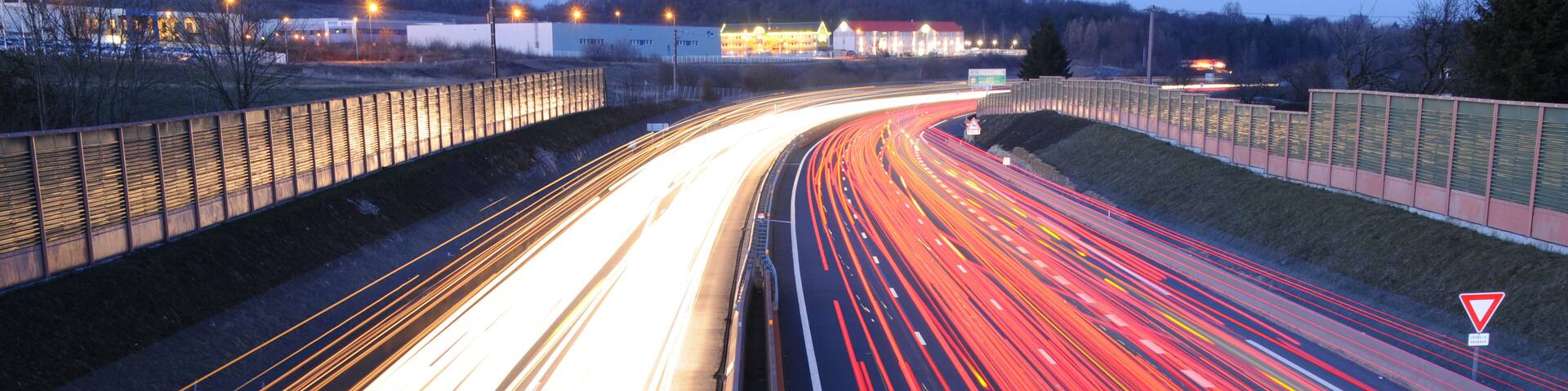 On the A36 motorway near Belfort. Image is composed of 10 pictures of 10 seconds each.