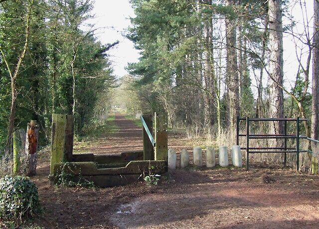 Old Railway Walk, near Himley, Staffordshire When old railway courses are prepared as leisure walkways or bridleways, blockages have to be placed at intervals to stop the routes being used as motor cycle scramble venues.