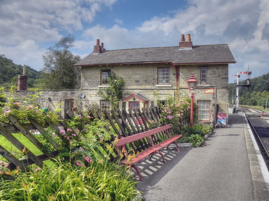 The Station House, Levisham. This house, and other parts of the station, were use in the Sherlock Holmes episode "The Hound of the Baskervilles" (1988).