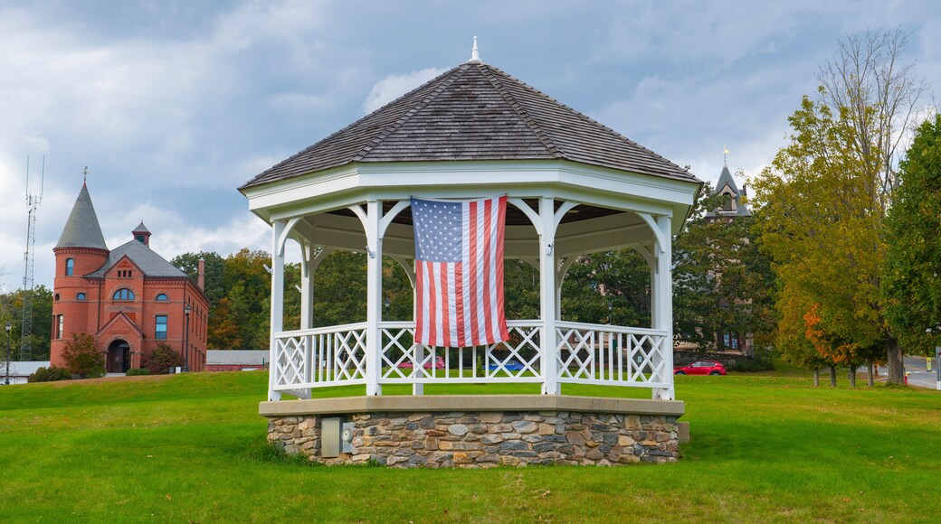 Historic bandstand at Princeton Common in historic town center of Princeton, Massachusetts MA, USA.