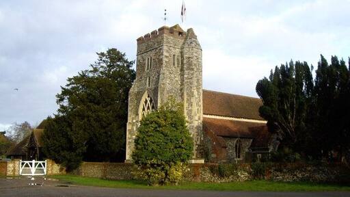 St Lawrence's parish church, Waltham St Lawrence, Berkshire, seen from the southwest