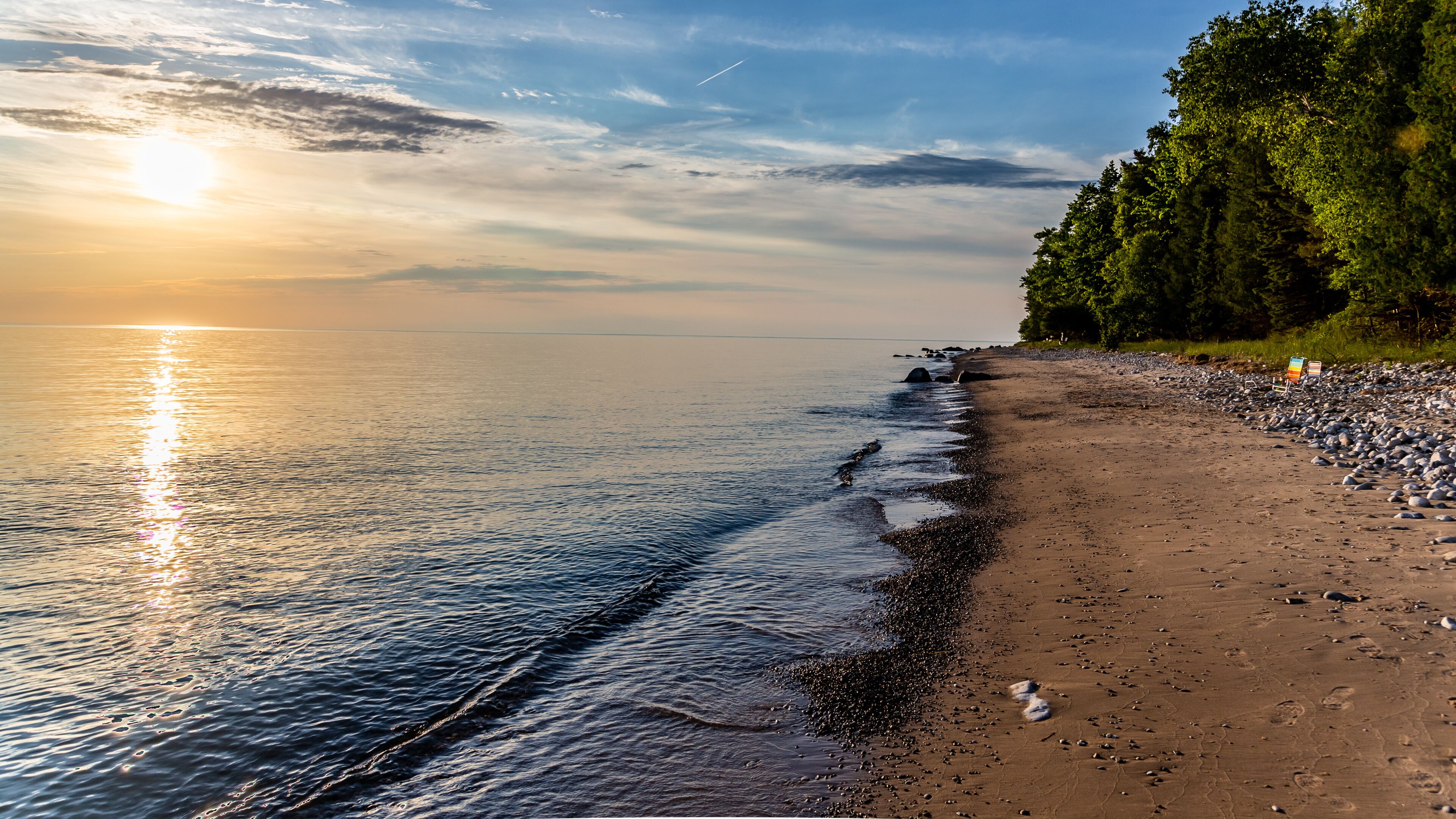 Early Sunset Lake Michigan Beach