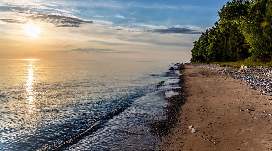 Early Sunset Lake Michigan Beach