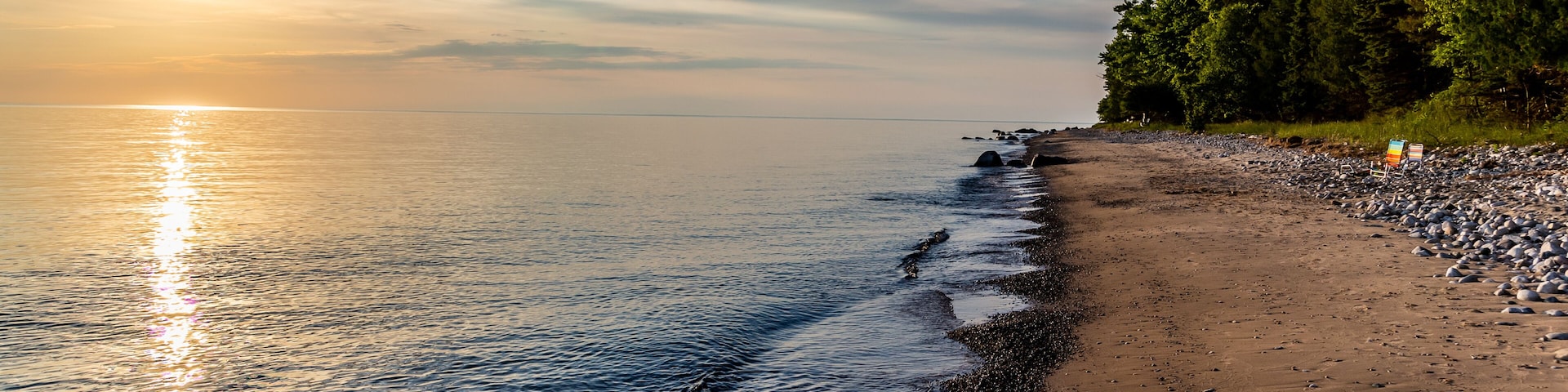 Early Sunset Lake Michigan Beach