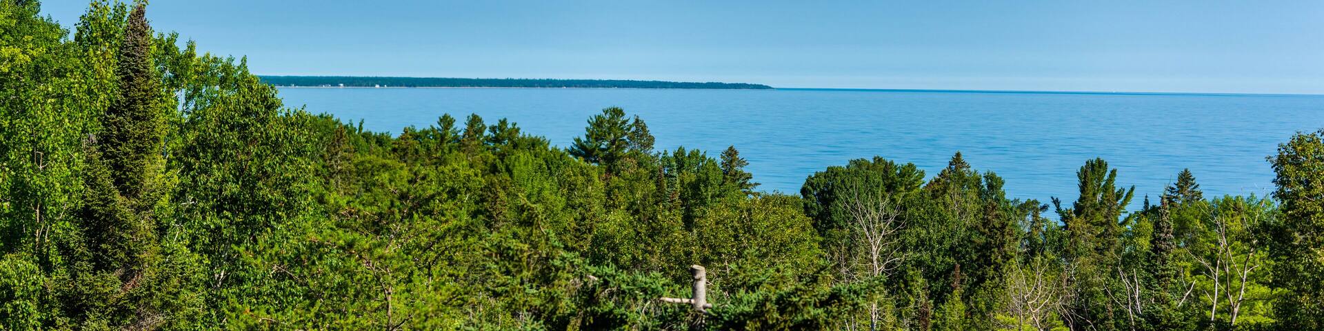 Scenic overlook of Lake Huron near Roger's City Michigan