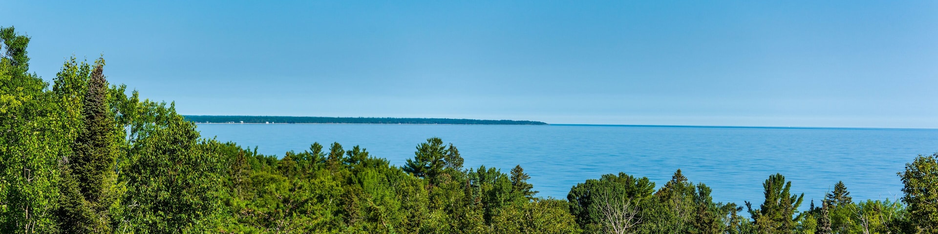 Scenic overlook of Lake Huron near Roger's City Michigan