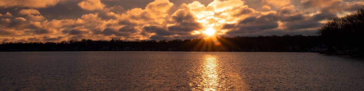 Sunrise on Crooked Lake Delton Michigan