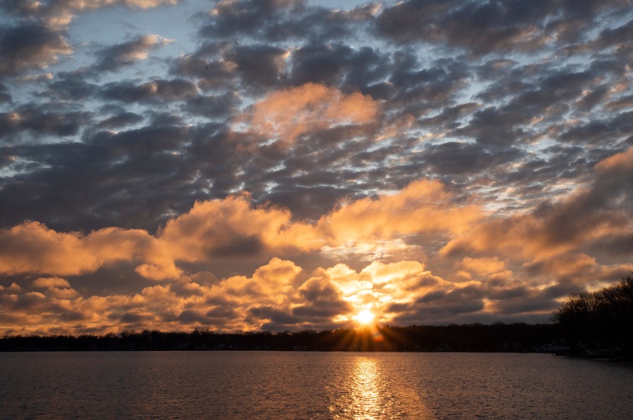 Sunrise on Crooked Lake Delton Michigan