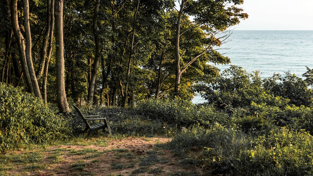 Paisaje en el lago michigan, estados unidos