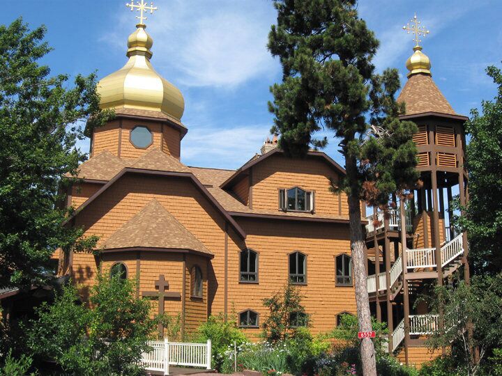 Eastern Orthodox Monastery across from the Jampot. Beautiful garden, in summer. #architecture