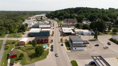 New Era, Michigan downtown aerial view.