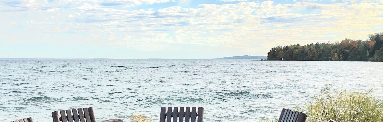 Beautiful cool fall day to sit in this spot with a glass of Leelanau Cellars wine.