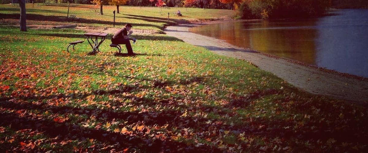 Silver Lake in Pinckney Recreational Area is great in all seasons. And huge. 11,000 acres of hiking trails (35 miles) mountain biking (17 miles), swimming, fishing, boating, camping, picnicking. Out-of-State vehicle Day Pass $8 / $29 Annual. Michigan residents less. • http://www.stateparks.com/pinckney_recreation_area.html • #Pinckney #Michigan #camp #hike #bike