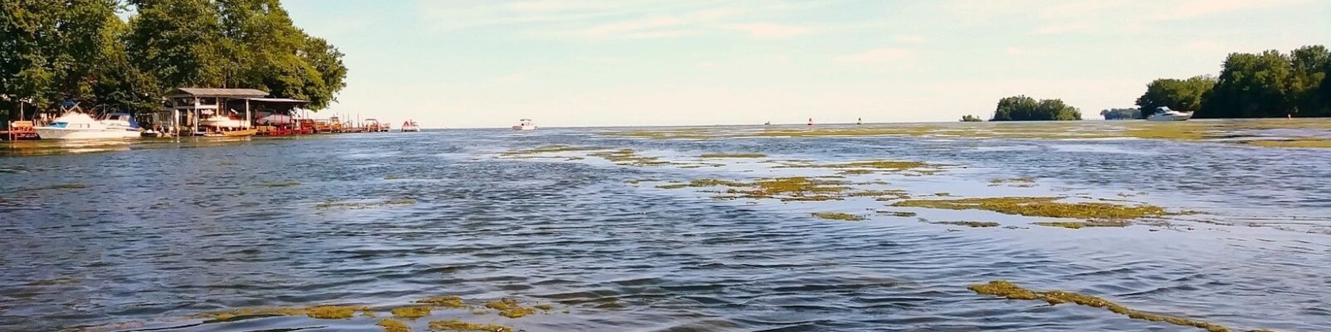 Kayaking through the river and canals in Gibraltar, MI. Perfect day on the water!