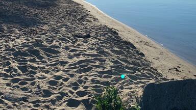 Early morning sunrise walk on the shores of Higgins Lake.
