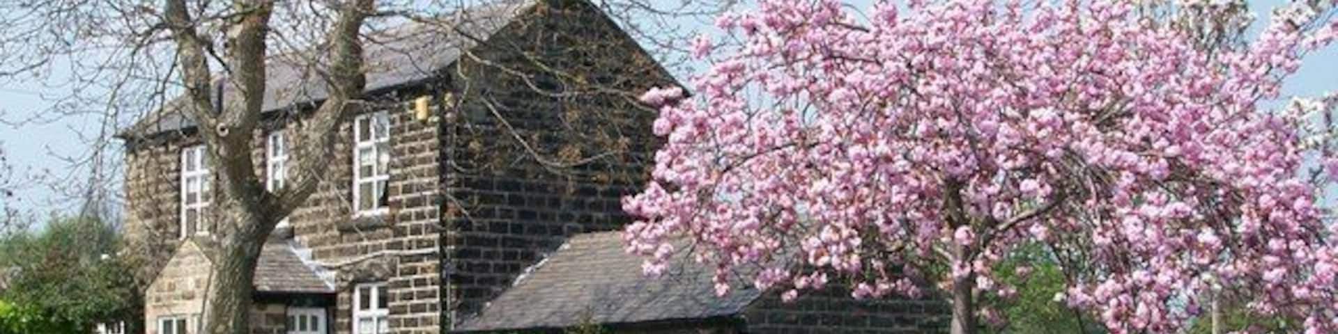 Walshaw House, Worrall, Sheffield Lovely house enhanced by the blossom