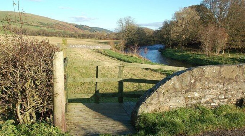 Clachanton Walk The start of the Clachanton Walk, along the river Stinchar near Colmonell. Viewed on a fine November day.