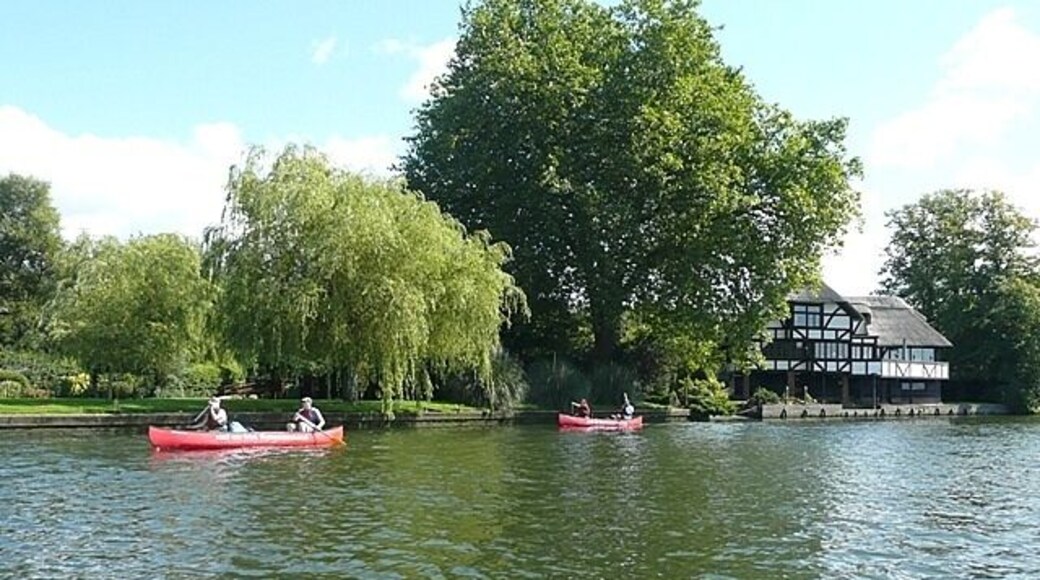 Canoes for hire These canoes have been hired for a holiday. The organiser takes your bags to each overnight accommodation and follows you downstream. You just paddle and enjoy the river.