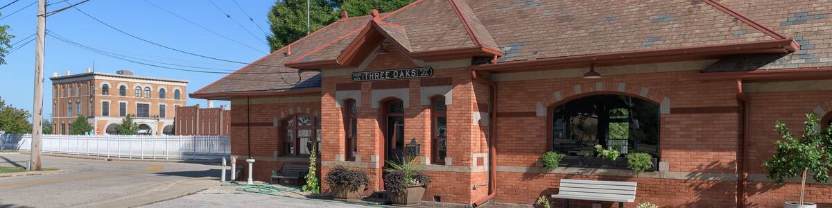 Old Train Station in Three Oaks, Michigan