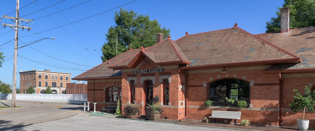 Old Train Station in Three Oaks, Michigan