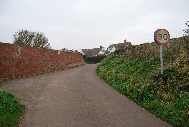 Entering Lympstone Village, Sowden Lane