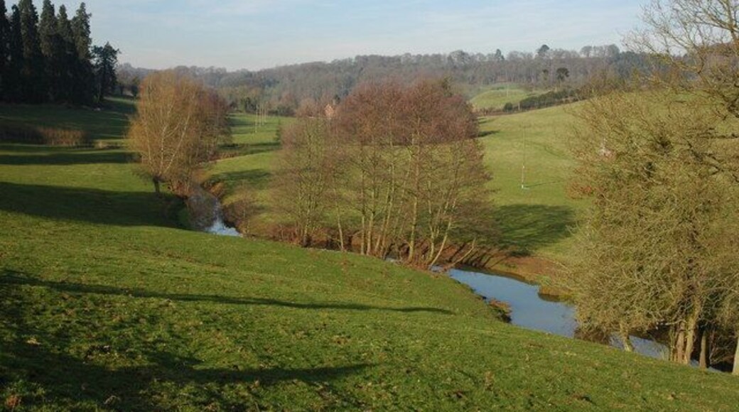 Sapey Brook at Whitbourne Sapey Brook is a tributary of the River Teme, here it is flowing the parkland of Whitbourne Hall.