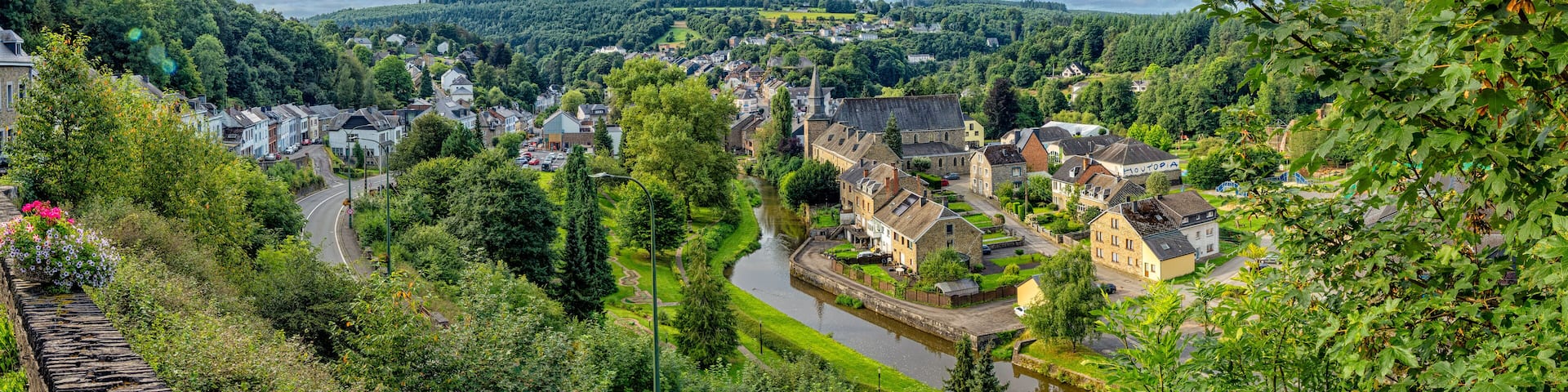Beautiful panoramic view of Houffalize in Belgium