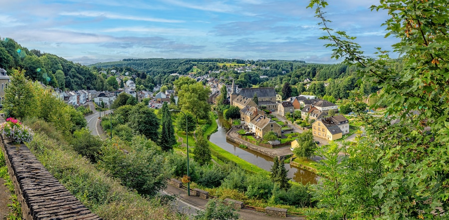 Beautiful panoramic view of Houffalize in Belgium
