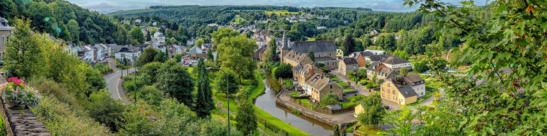 Beautiful panoramic view of Houffalize in Belgium
