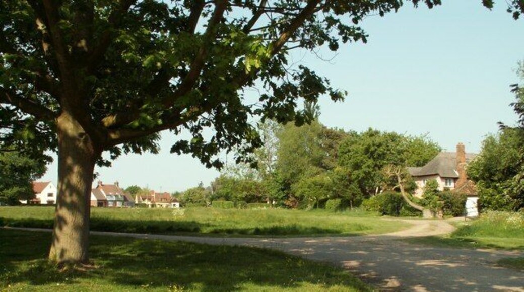 Part of Malting Green This is a view from the end of Fields Farm Road.