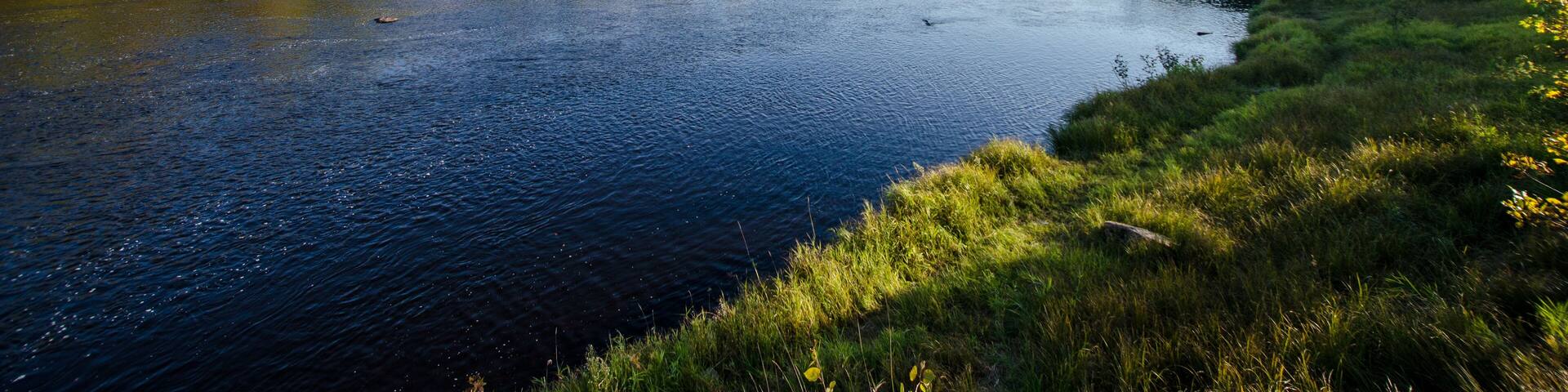 Kettle River in Banning State Park Minnesota during a sunny autumn day