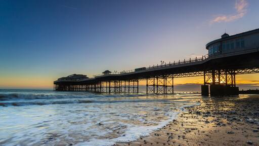 Sunrise at the pier in Cromer in North Norfolk, UK