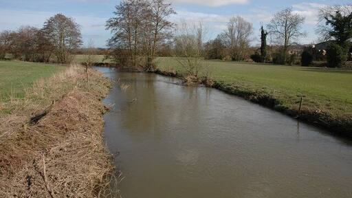 The river Arrow, Ivington The river Arrow viewed from the road bridge to the north of Ivington.