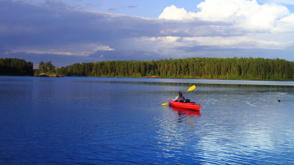 Girl canoeing