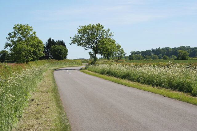 Country road, Lincolnshire. Halfway between Sedgebrook and Denton.