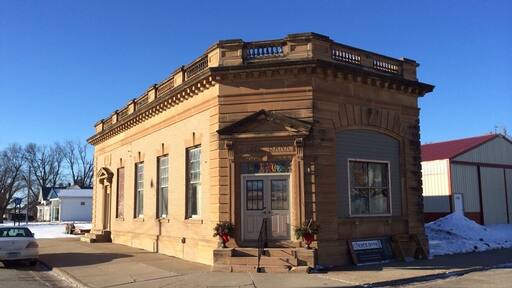 An old state bank established in 1907, beautiful turn of the 20th century architecture.